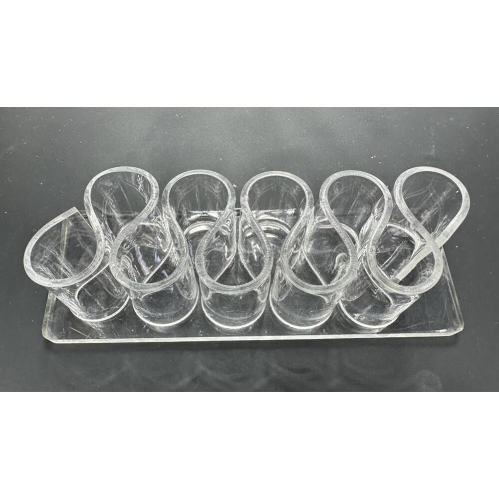 Vintage 10 Compartment Clear‎ Acrylic Holder Organizer S Shape Makeup Lipstick